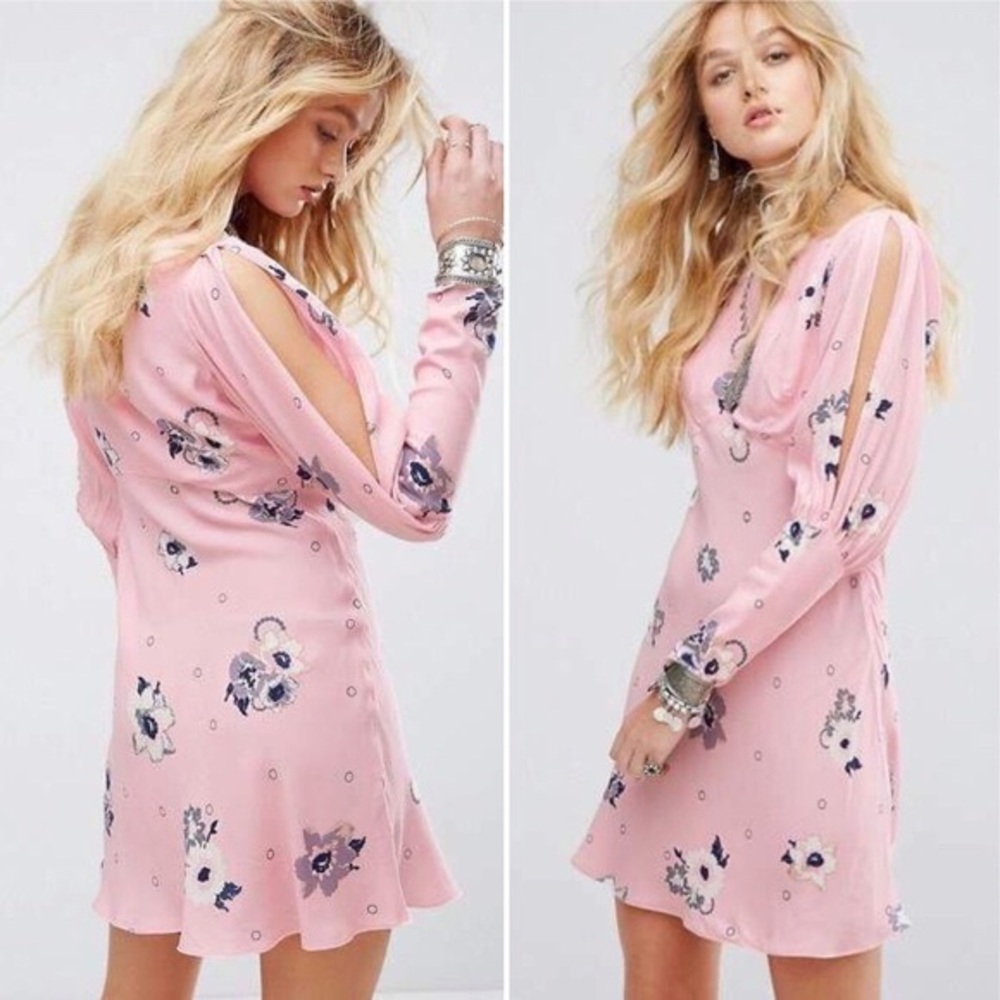 NWT Free People Sunshadows Dress in Rosebud